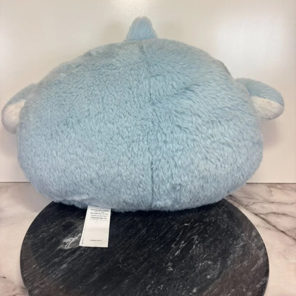 Miniso Ocean Penguin Head Shape Pillow Plush Stuffed Animal Blue 13”